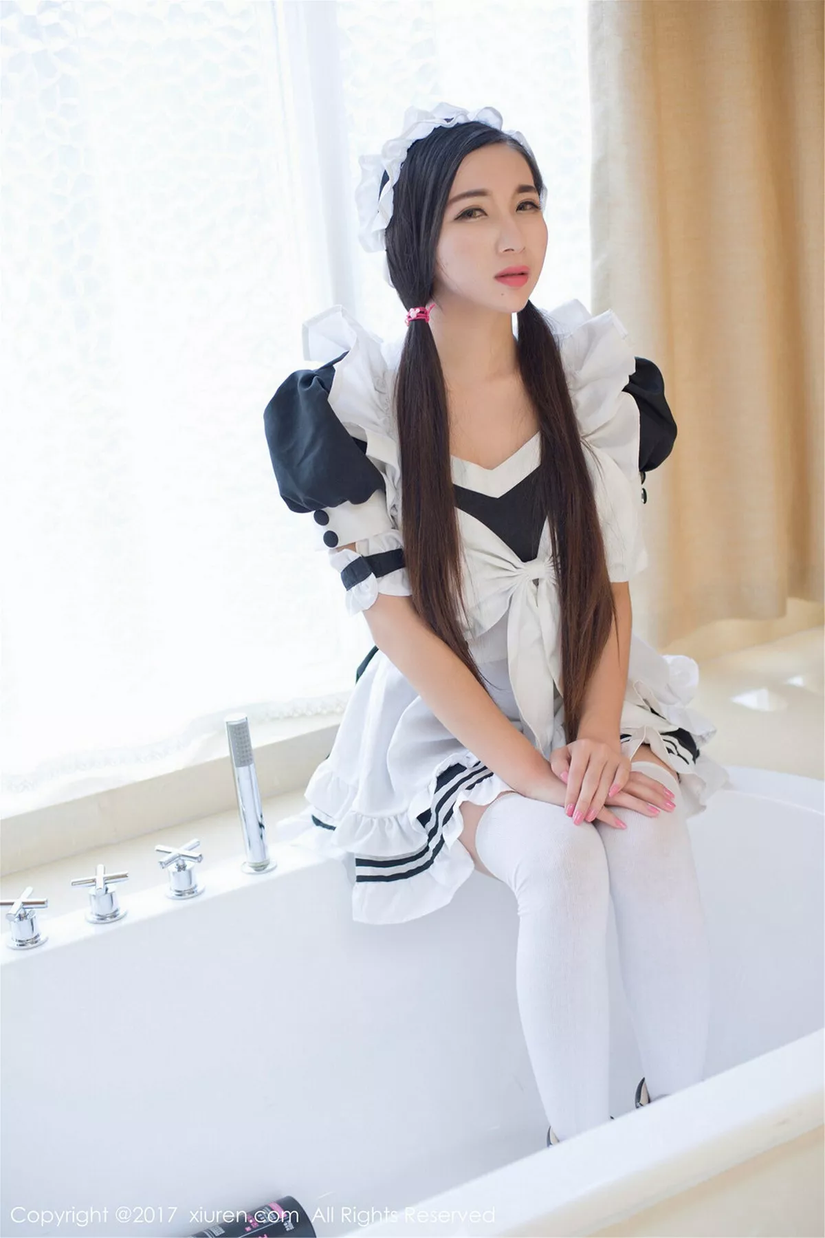 秀人集.com_[XiuRen秀人网]No.759_嫩模赵颖白色高叉连体内衣+浴缸里性感女仆装完美诱惑写真65P