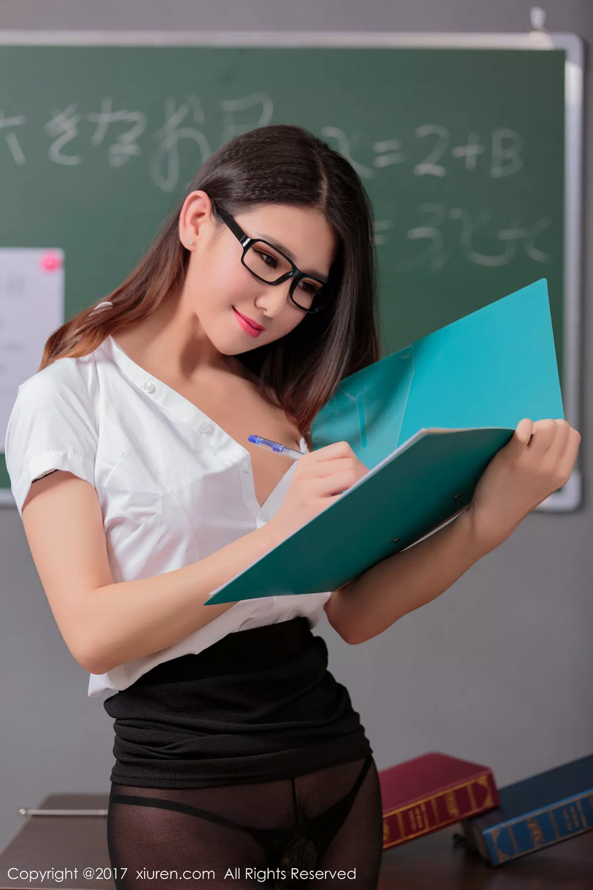 秀人集.com_[XiuRen秀人网]No.869_嫩模糖果儿教师OL系列制服真空白衬衣配黑丝裤袜诱惑写真60P