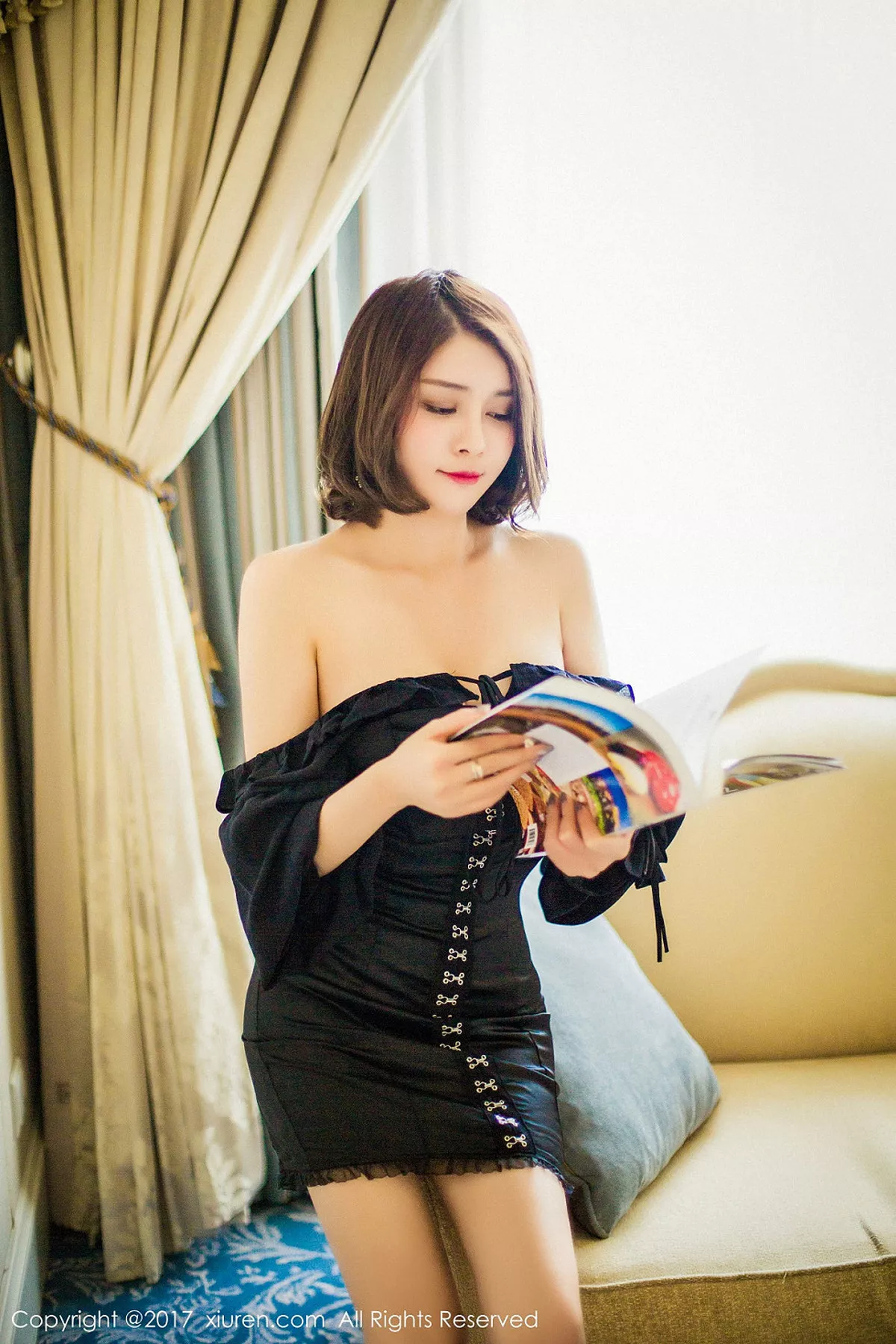 秀人集.com_[XiuRen秀人网]No.879_嫩模女神廿十黑色蕾丝睡裙秀完美身材浴室湿身诱惑写真48P