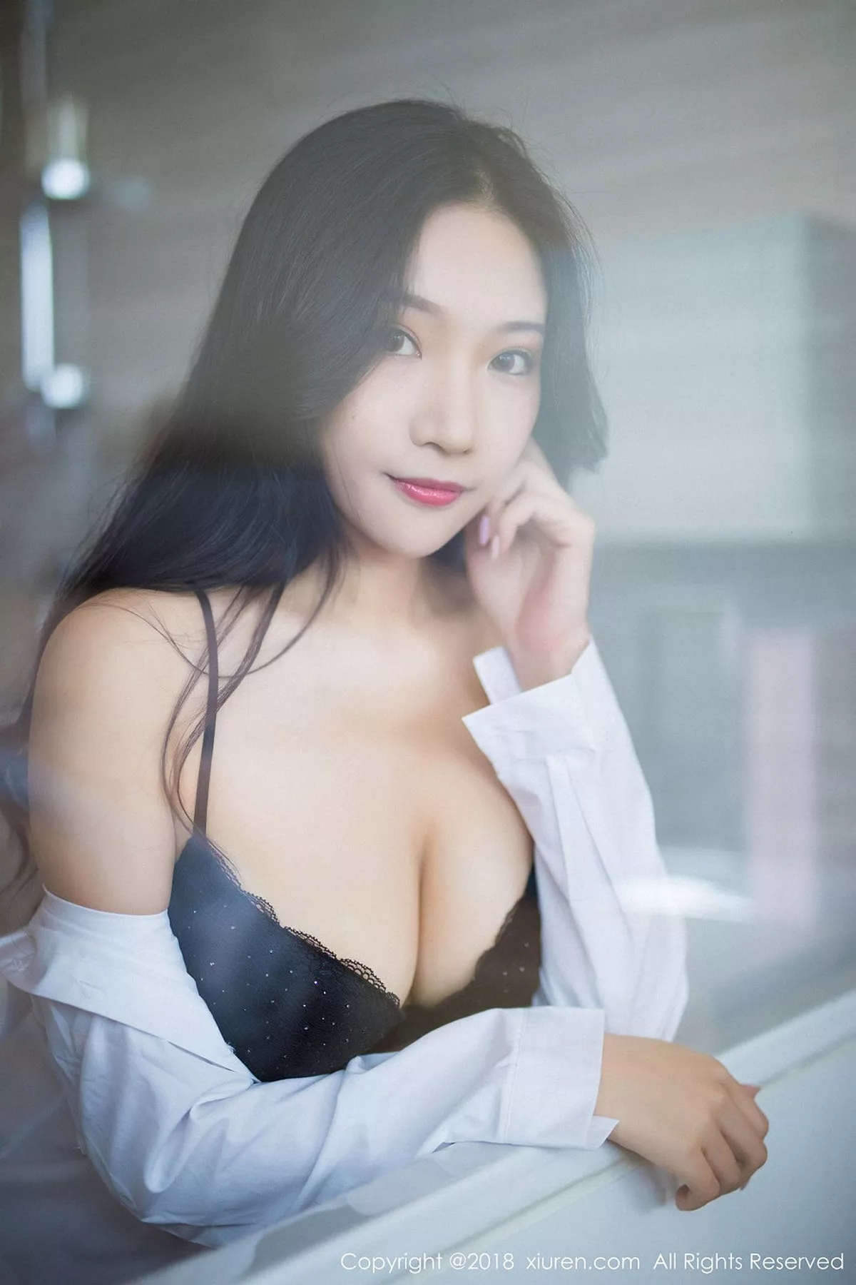 秀人集.com_[XiuRen秀人网]No.893_嫩模小狐狸Sica性感黑色女仆装+浴室透视内衣诱惑写真45P