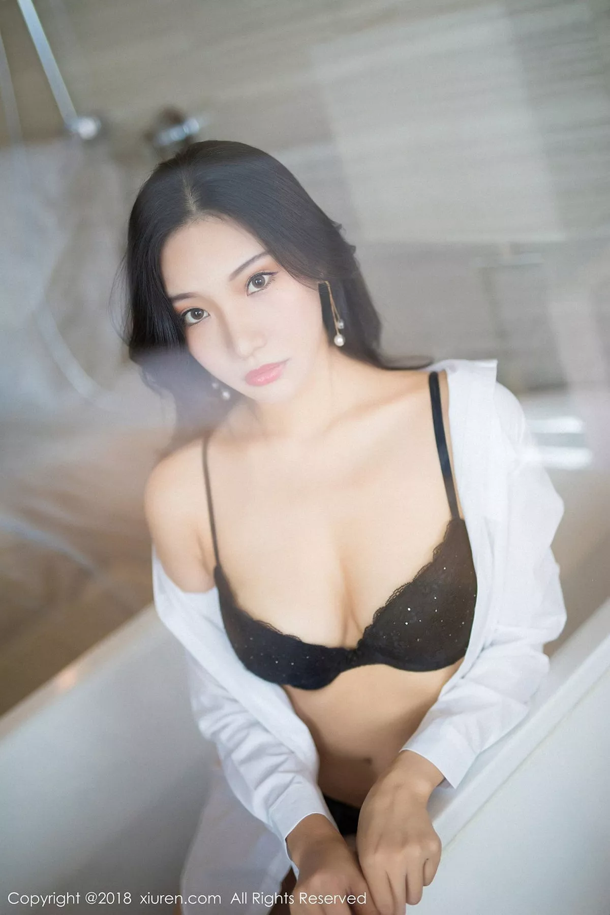 秀人集.com_[XiuRen秀人网]No.893_嫩模小狐狸Sica性感黑色女仆装+浴室透视内衣诱惑写真45P