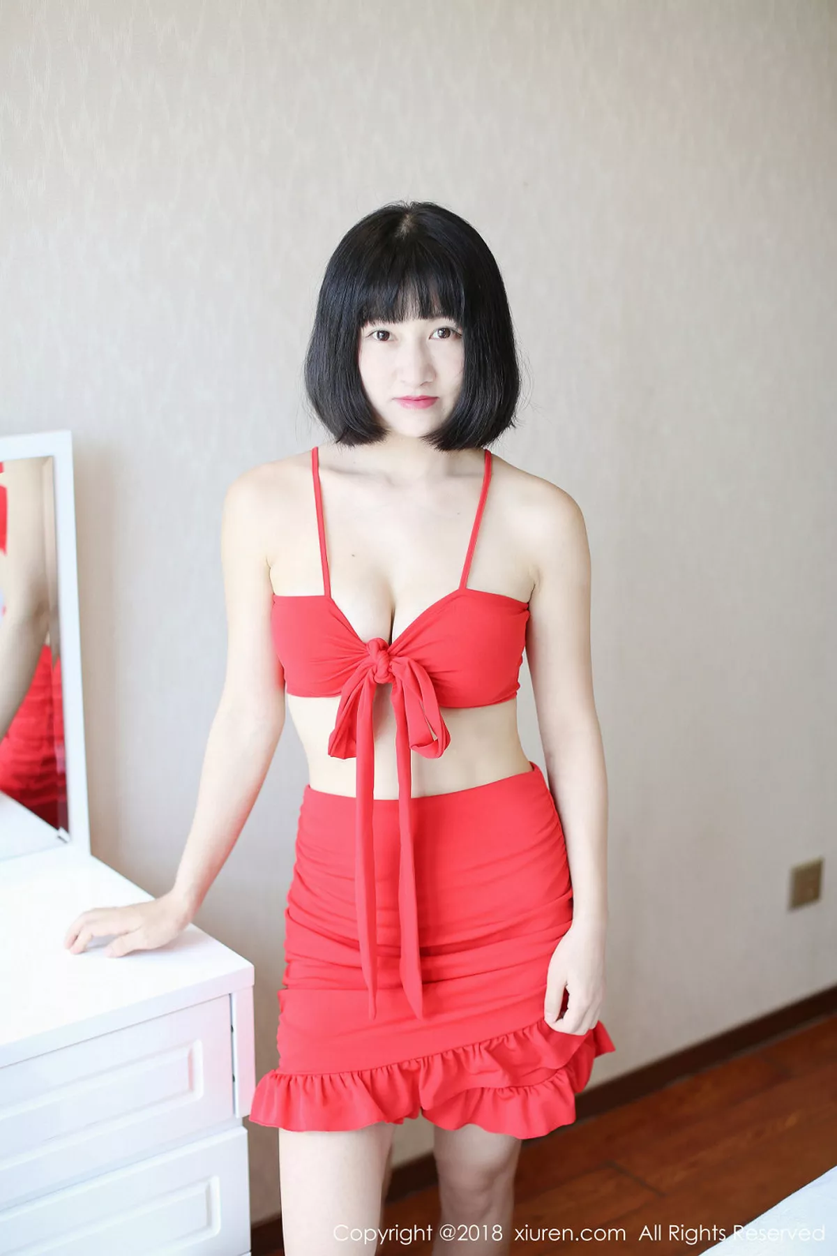 秀人集.com_[XiuRen秀人网]No.1001_嫩模小探戈居家私房白色内衣配牛仔短裙秀豪乳诱惑写真41P