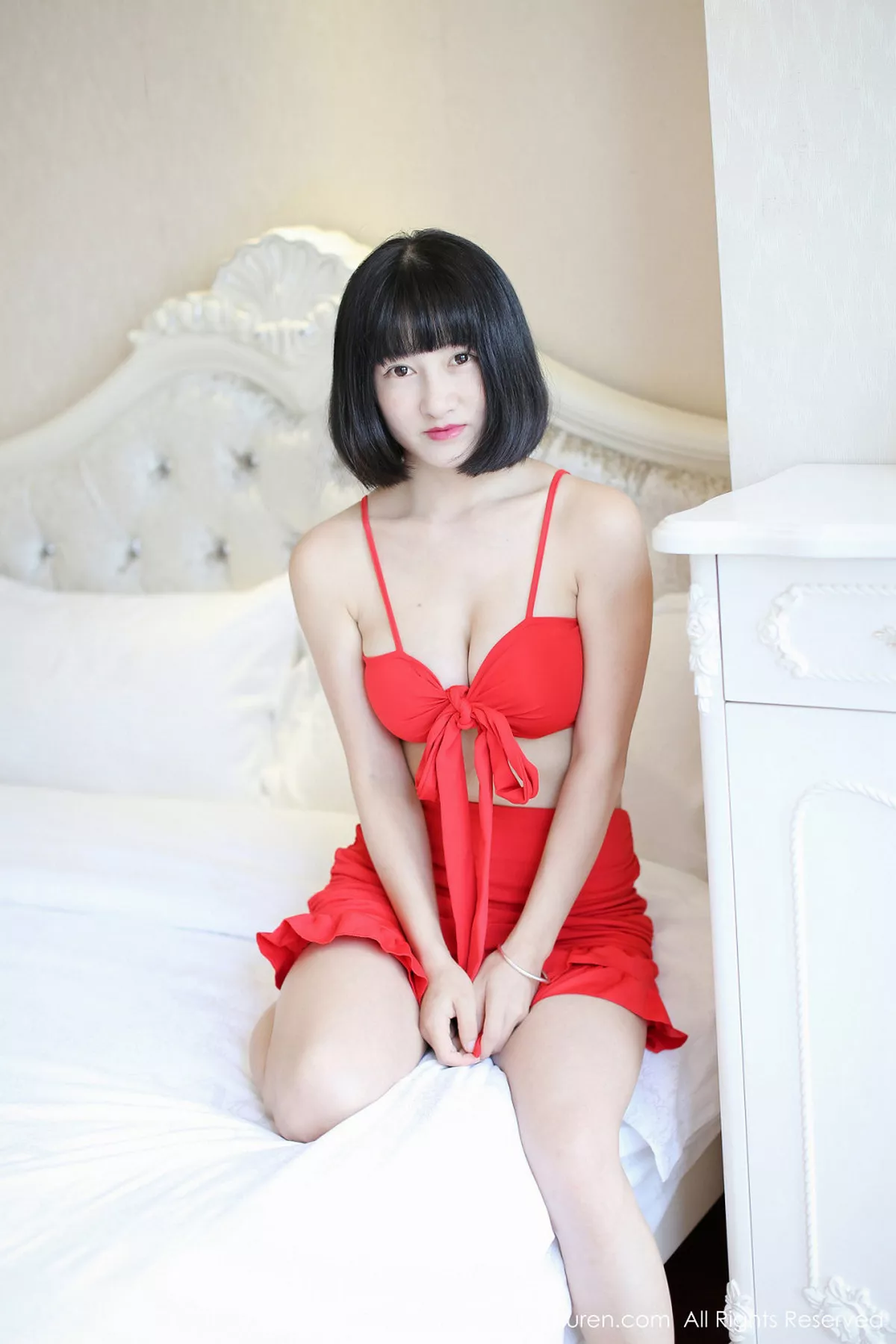 秀人集.com_[XiuRen秀人网]No.1001_嫩模小探戈居家私房白色内衣配牛仔短裙秀豪乳诱惑写真41P