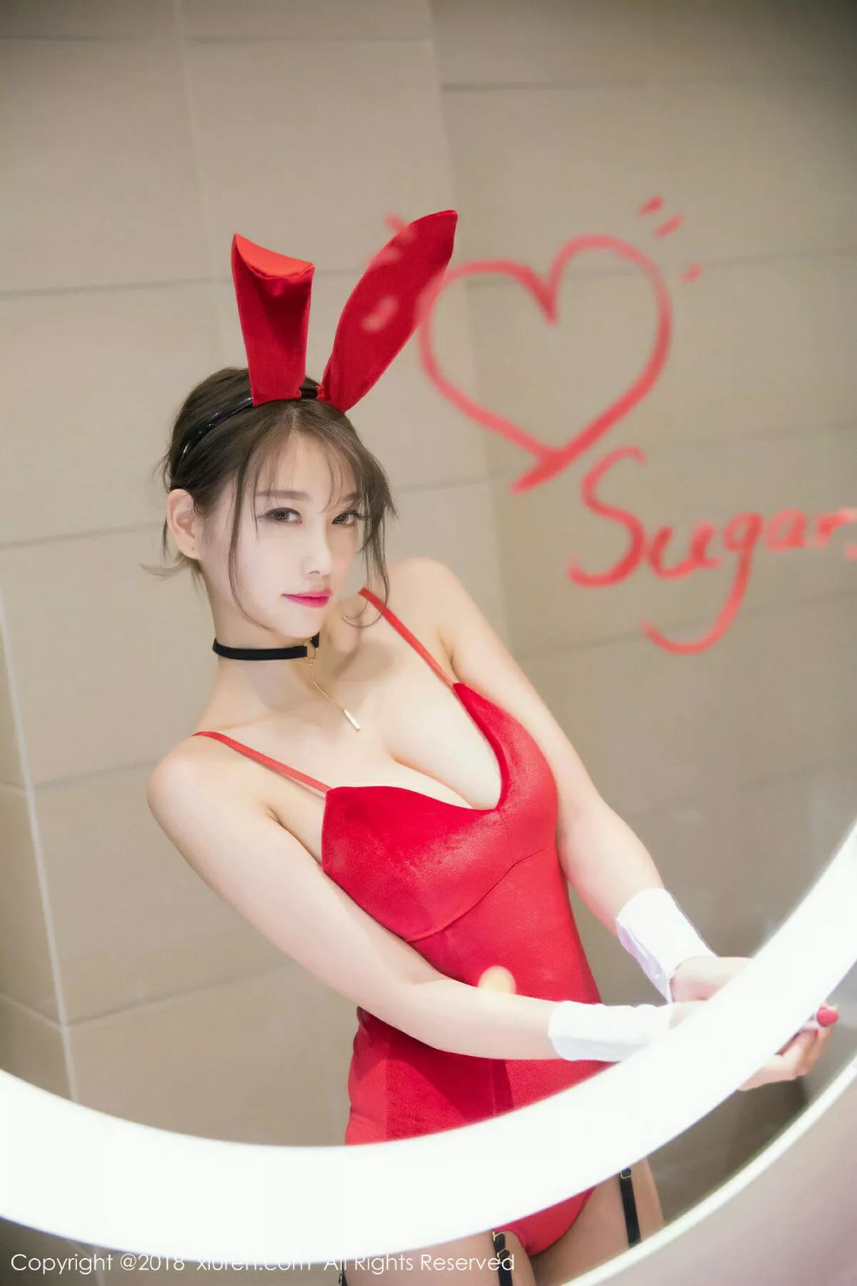 秀人集.com_[XiuRen秀人网]No.1033_甜美女神杨晨晨sugar浴室里粉红吊带衣湿身透视诱惑写真53P