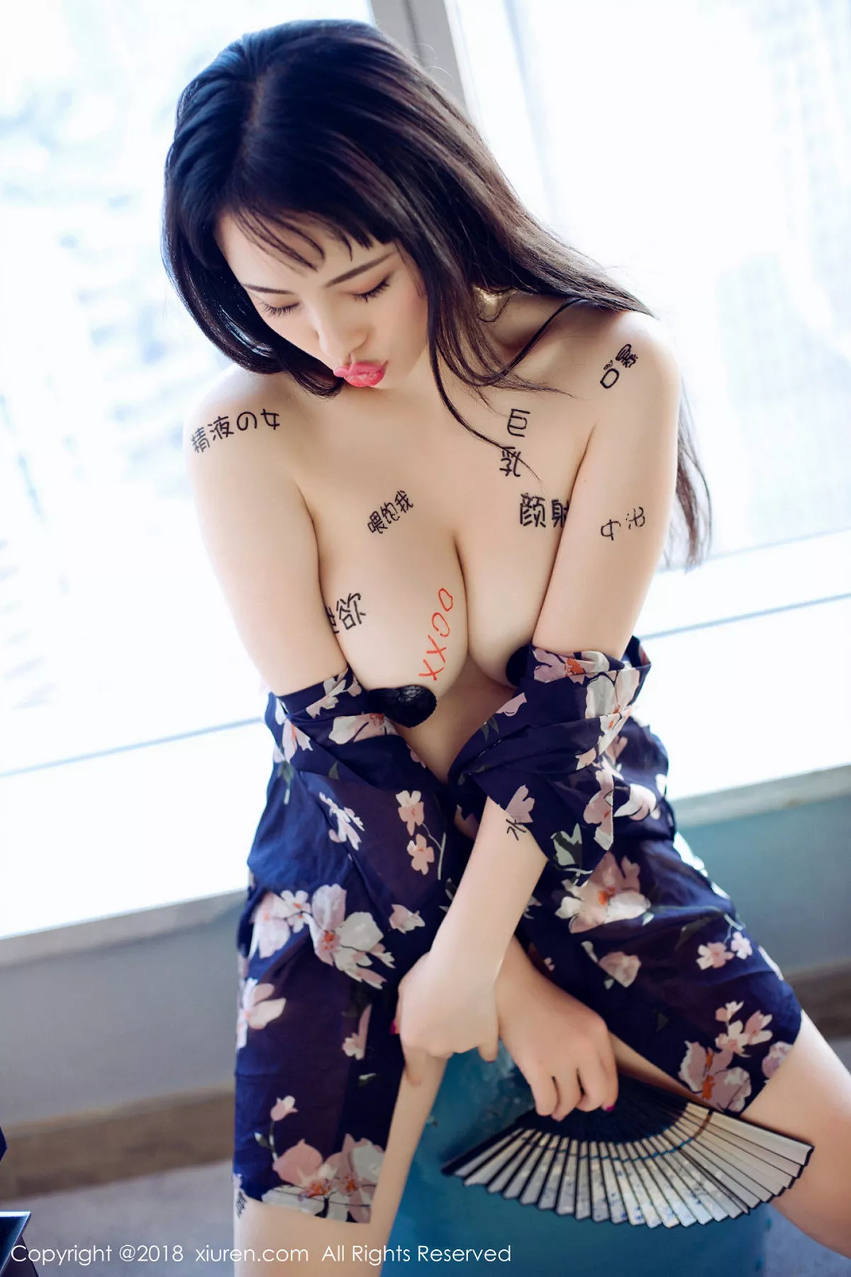 秀人集.com_[XiuRen秀人网]No.1151_大胸嫩模瑞瑞ruirui日系浴衣露豪乳挑逗文字撩人诱惑写真47P