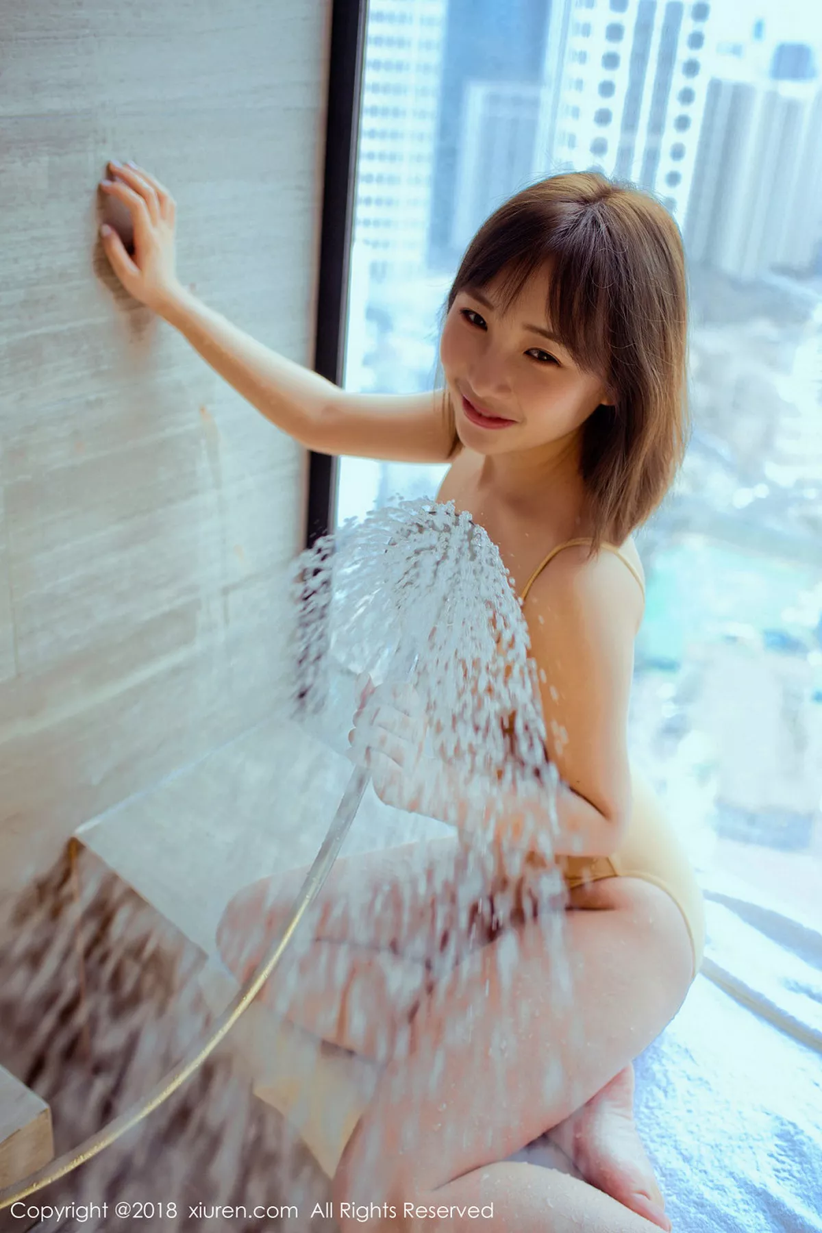 秀人集.com_[XiuRen秀人网]No.1147_嫩模枝恩私房浴室里肉色芭蕾舞练功服湿身透视诱惑写真50P