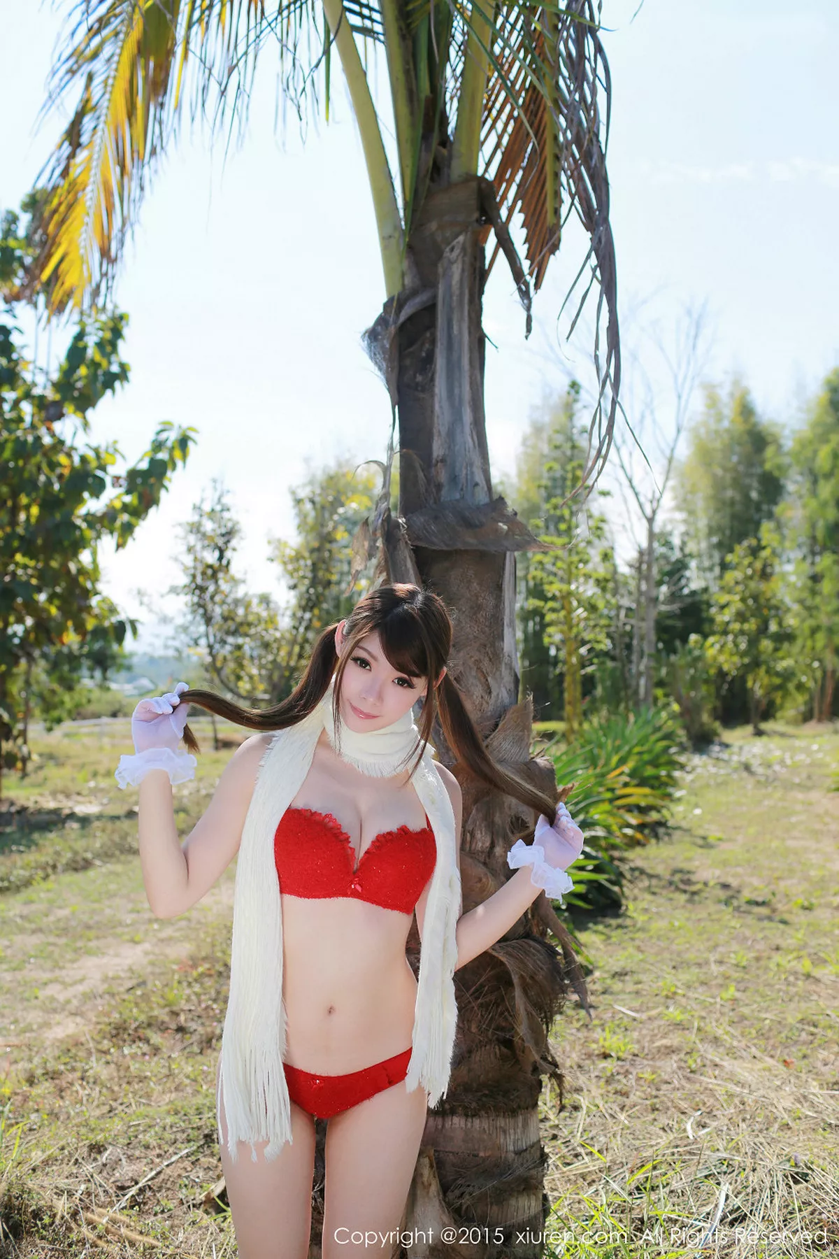 秀人集.com_[XiuRen秀人网]No.307_秀人嫩模MARA醬泰国旅拍户外红色比基尼内衣诱惑写真50P