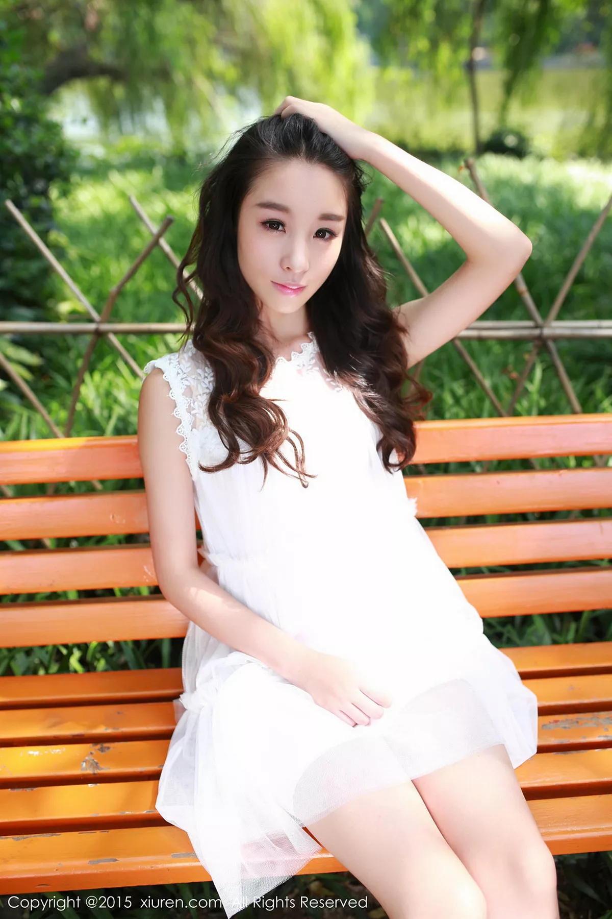 秀人集.com_[XiuRen秀人网]No.371_清纯妹子梓萱Crystal脱白色连身裙秀性感内衣写真45P