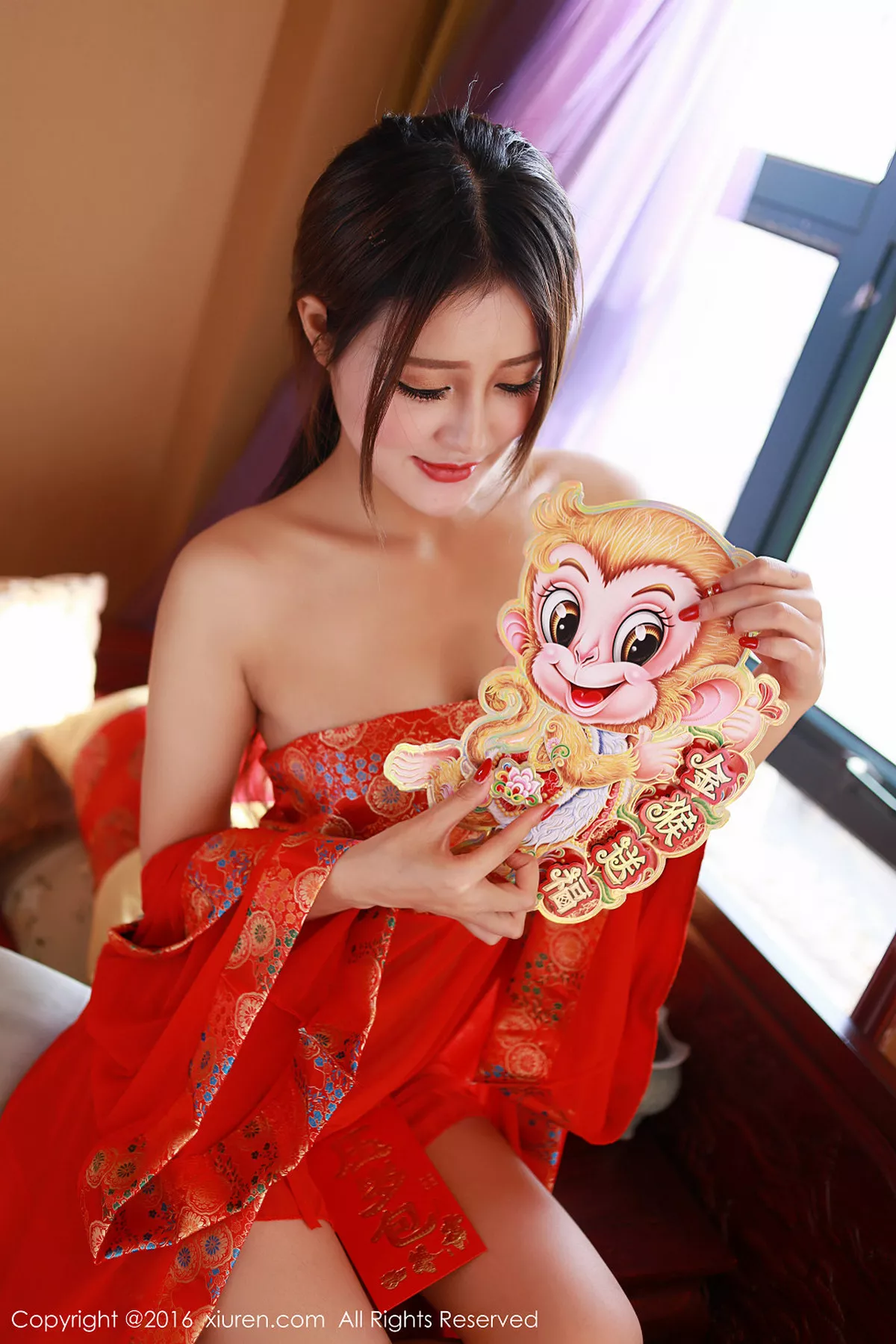 秀人集.com_[XiuRen秀人网]No.476_嫩模王乔恩Abby火红肚兜秀美乳新春福利诱惑写真50P