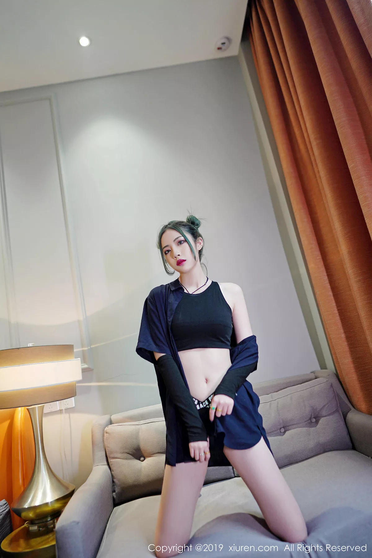 秀人集.com_[XiuRen秀人网]No.1644_嫩模贾诗晗居家私房性感黑色内衣秀完美身材修长美腿迷人写真50P