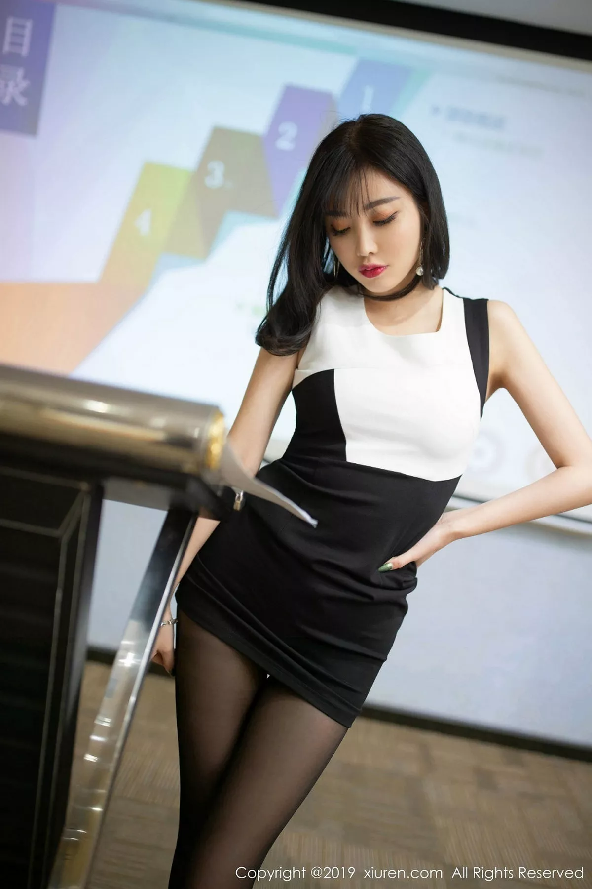 秀人集.com_[XiuRen秀人网]No.1803_女神杨晨晨私房讲师主题性感内衣配开档黑丝裤袜诱惑写真78P