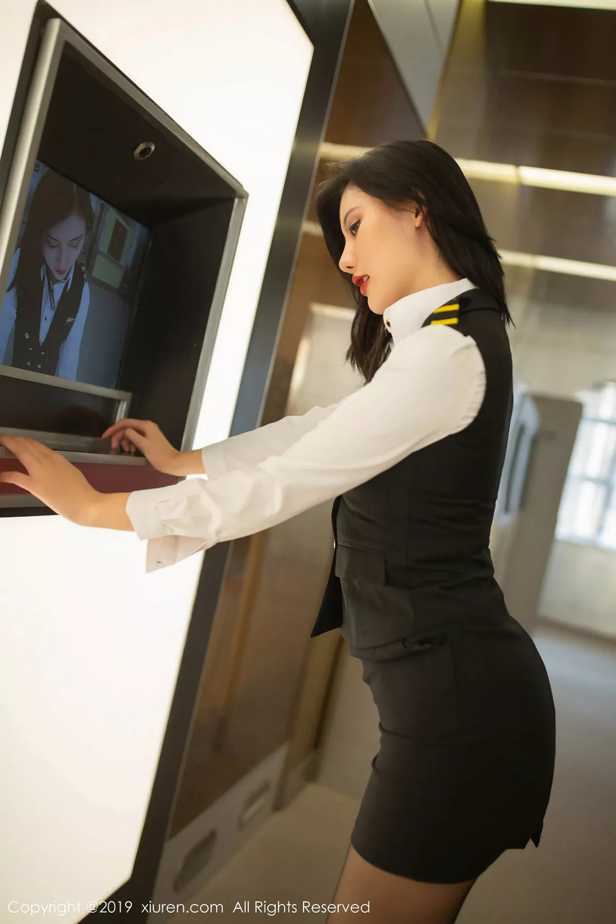 秀人集.com_[XiuRen秀人网]No.1870_嫩模就是阿朱啊空乘制服白衬衣配超薄无内黑丝撩人诱惑写真73P