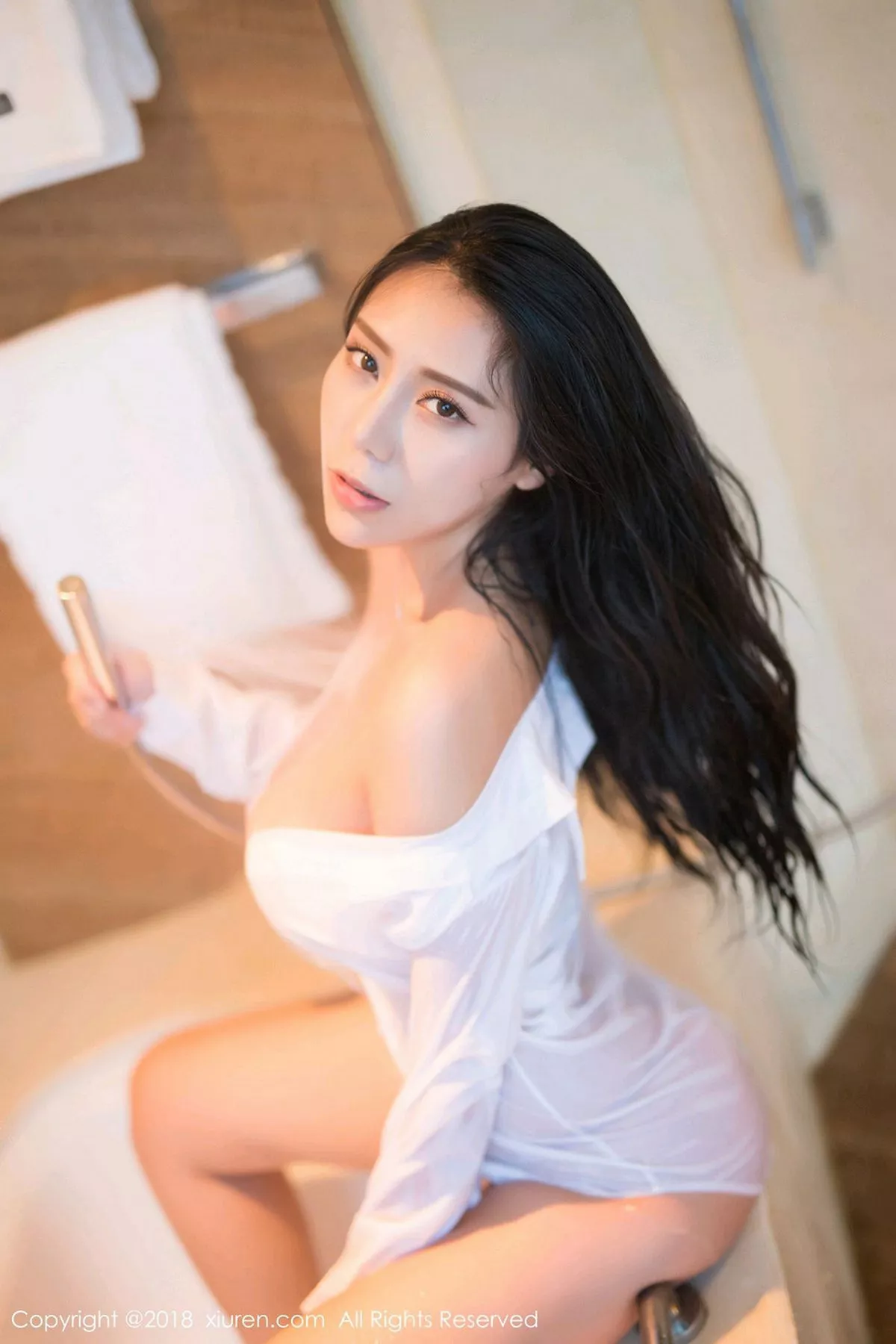 秀人集.com_[XiuRen秀人网]No.1255_嫩模安可儿私房浴室里真空白衬衣湿身秀豪乳惹火诱惑写真54P