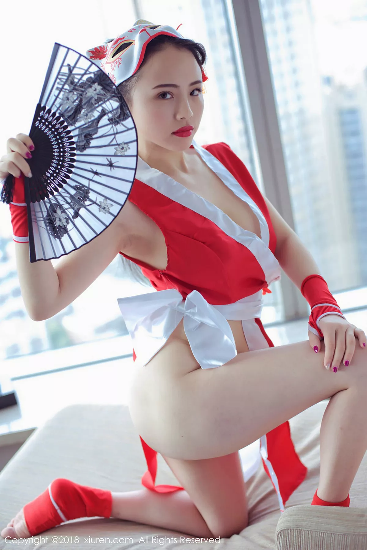 秀人集.com_[XiuRen秀人网]No.1294_豪乳嫩模瑞瑞ruirui私房红色不知火舞系列秀美乳诱惑写真47P