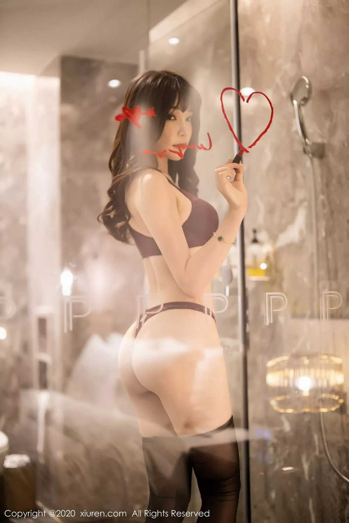 秀人集.com_[XiuRen秀人网]No.2019_女神芝芝Booty私房浴室里性感红色内衣配超薄黑丝诱惑写真71P