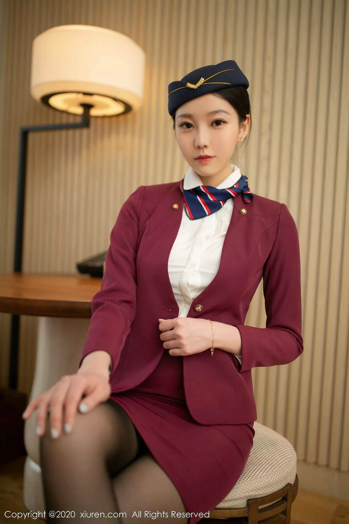 秀人集.com_[XiuRen秀人网]No.2161_嫩模安然Maleah空乘制服主题私房床上半脱露红色内衣完美诱惑写真86P