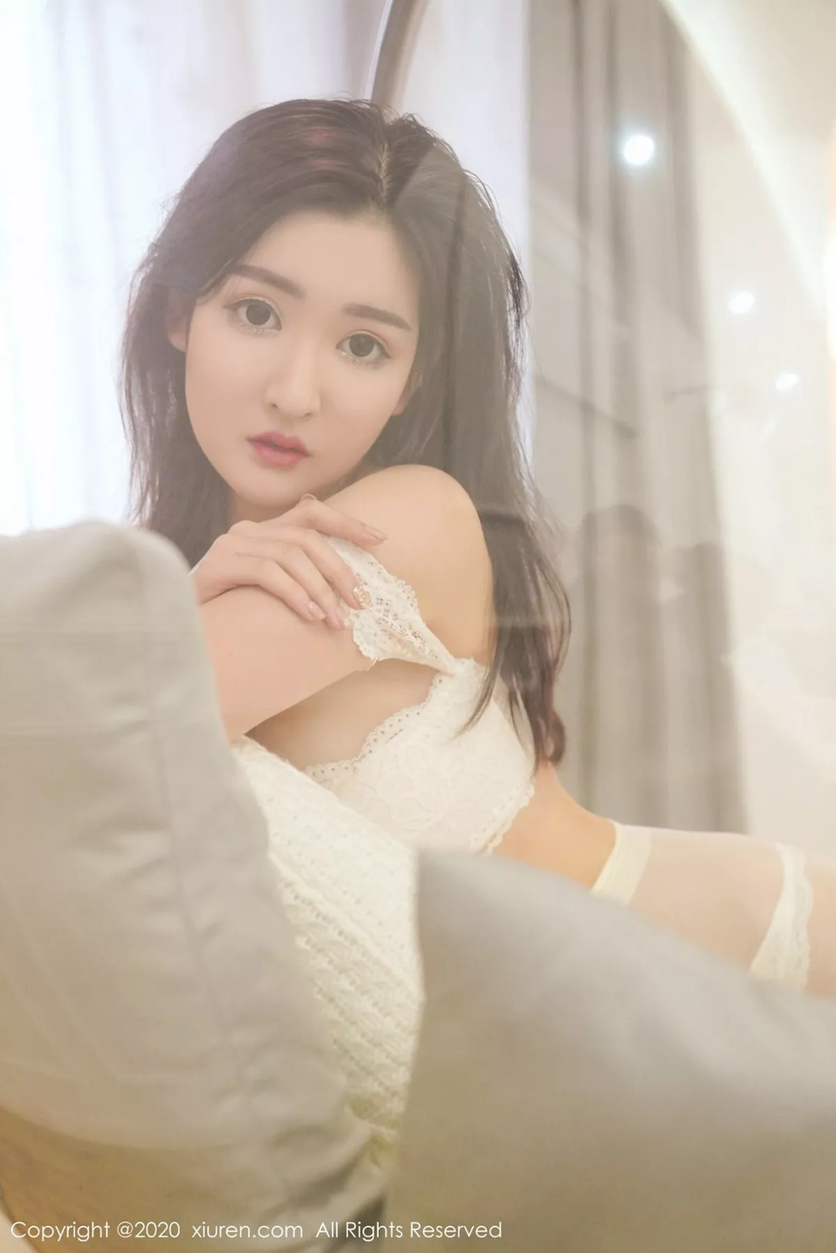 秀人集.com_[XiuRen秀人网]No.2233_嫩模沈梦瑶私房白色丝袜主题白色蕾丝内衣配超薄肉丝极致魅惑写真54P