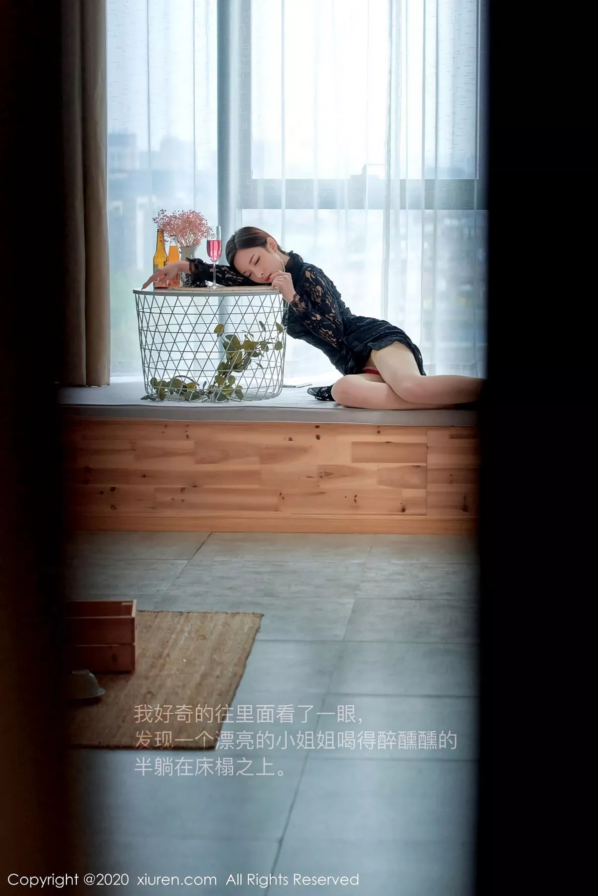 秀人集.com_[XiuRen秀人网]No.2184_嫩模陈小喵宾馆剧情主题醉酒女主红色内衣配开档肉丝诱惑写真68P