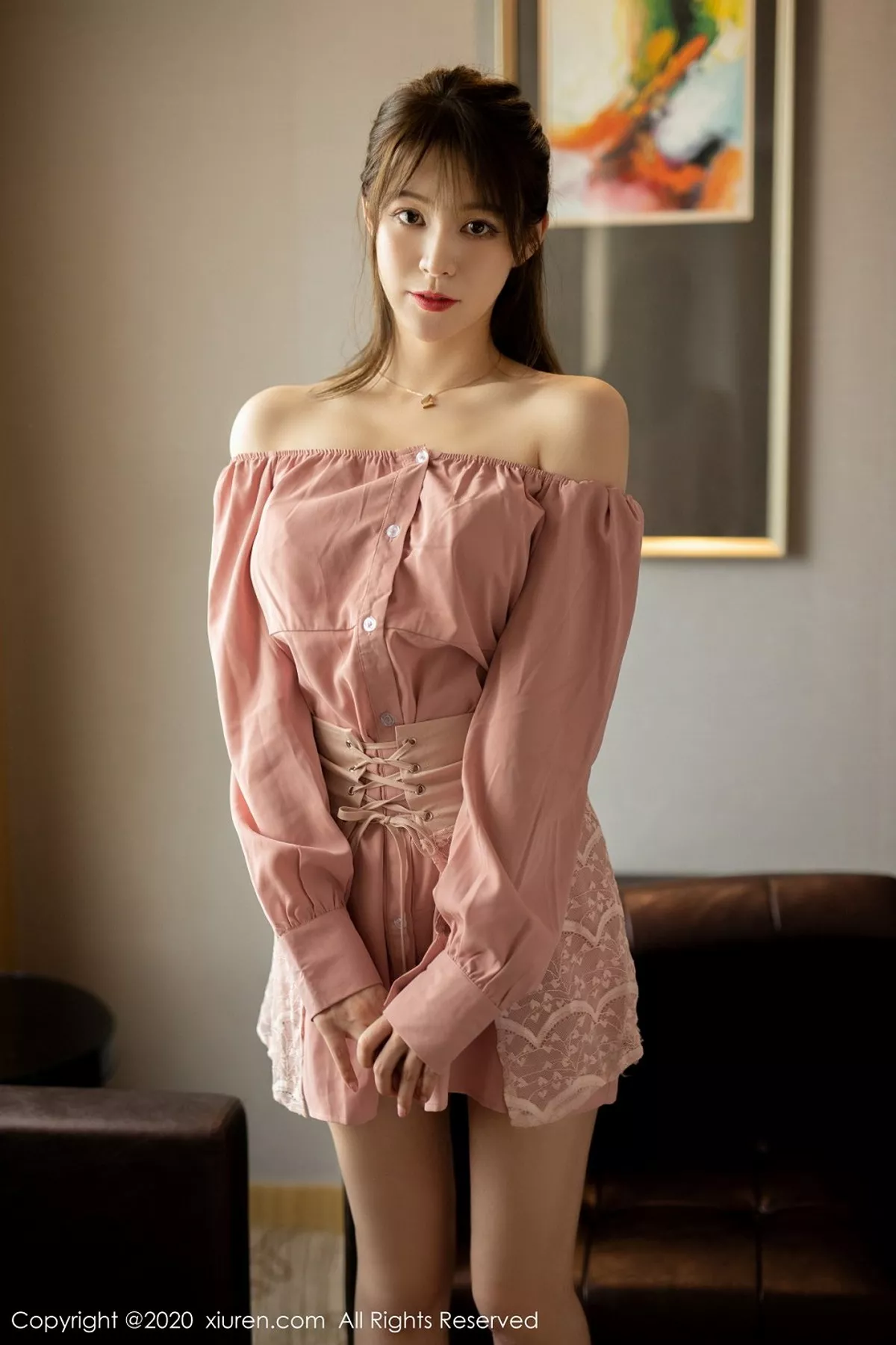 秀人集.com_[XiuRen秀人网]No.2473_嫩模yoo优优私房脱粉色吊裙露性感白色内衣完美身材诱惑写真53P