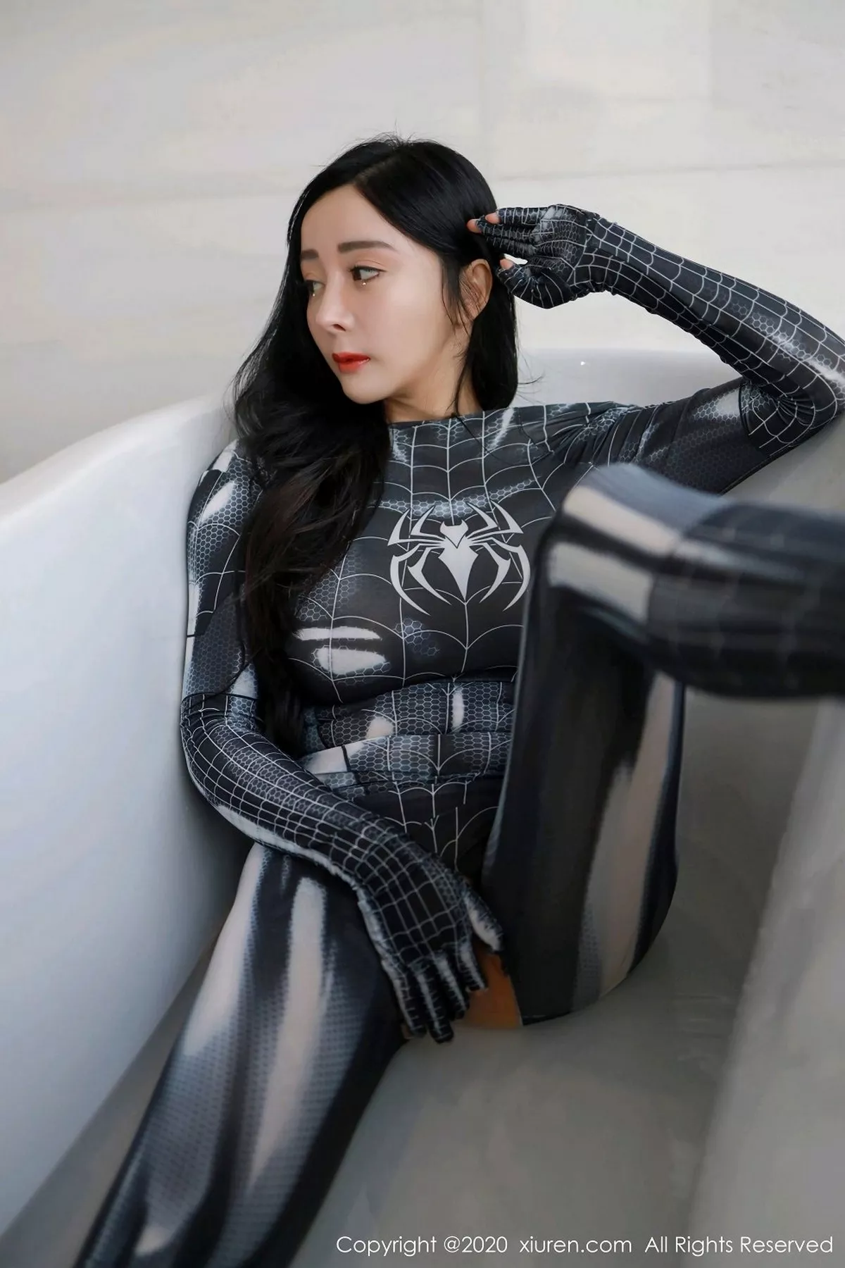 秀人集.com_[XiuRen秀人网]No.2951_嫩模允爾蜘蛛侠服饰主题私房半脱露豪乳开档紧身服撩人诱惑写真51P