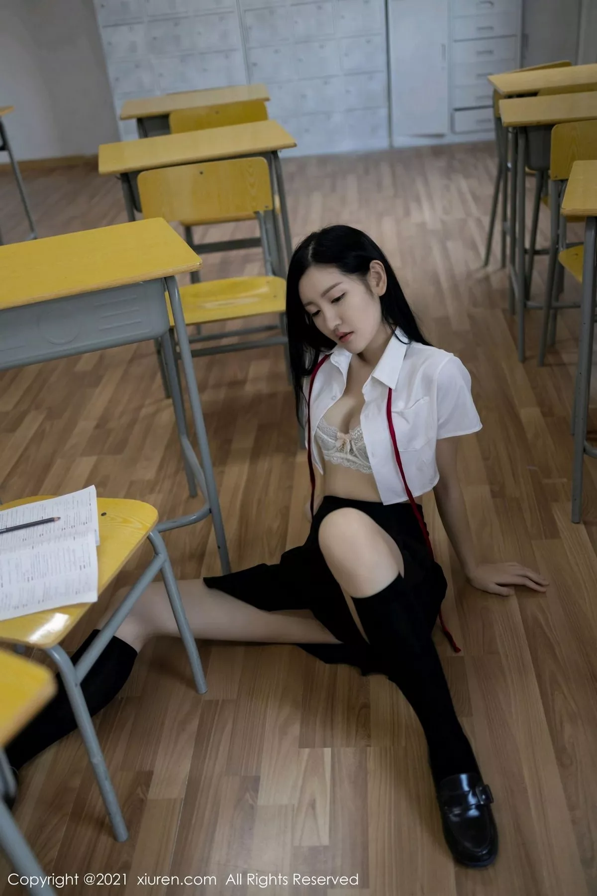 秀人集.com_[XiuRen秀人网]No.2970_女神沈梦瑶教室不良学生主题白衬衣配黑短裙撩人姿势诱惑写真60P