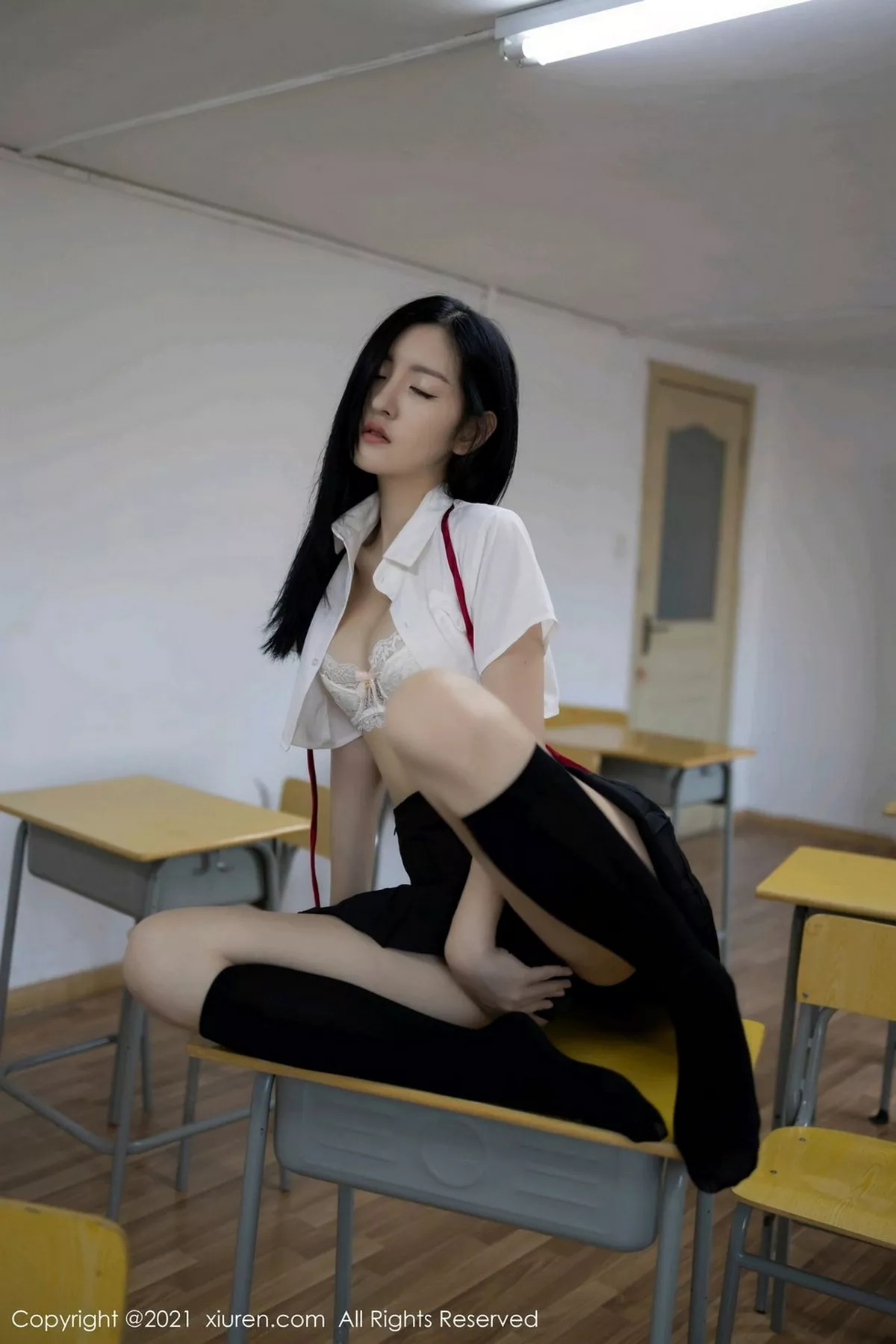 秀人集.com_[XiuRen秀人网]No.2970_女神沈梦瑶教室不良学生主题白衬衣配黑短裙撩人姿势诱惑写真60P