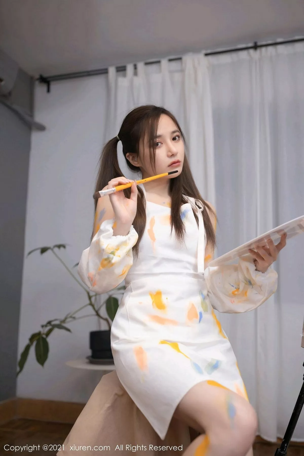 秀人集.com_[XiuRen秀人网]No.3048_嫩模鱼子酱Fish邻居小哥哥画室主题半脱露完美身材诱惑写真70P