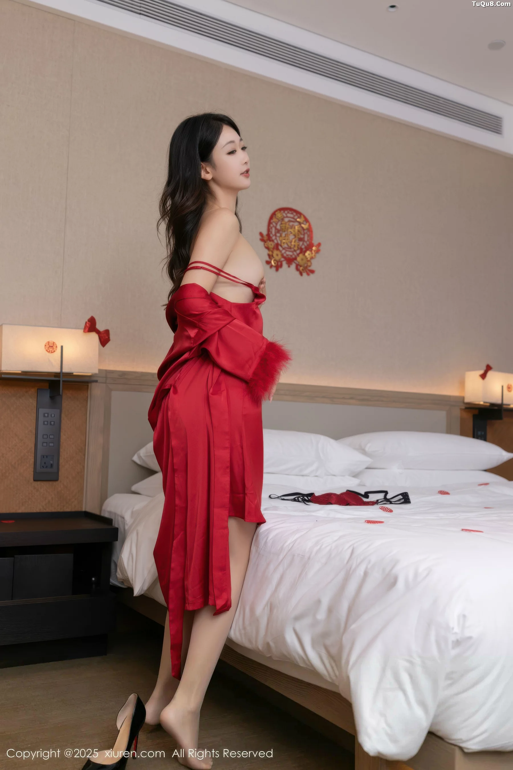 秀人集.com_[XiuRen秀人网]No.10768_模特唐安琪私房性感红色睡衣配超薄肉丝秀曼妙身姿撩人诱惑写真70P