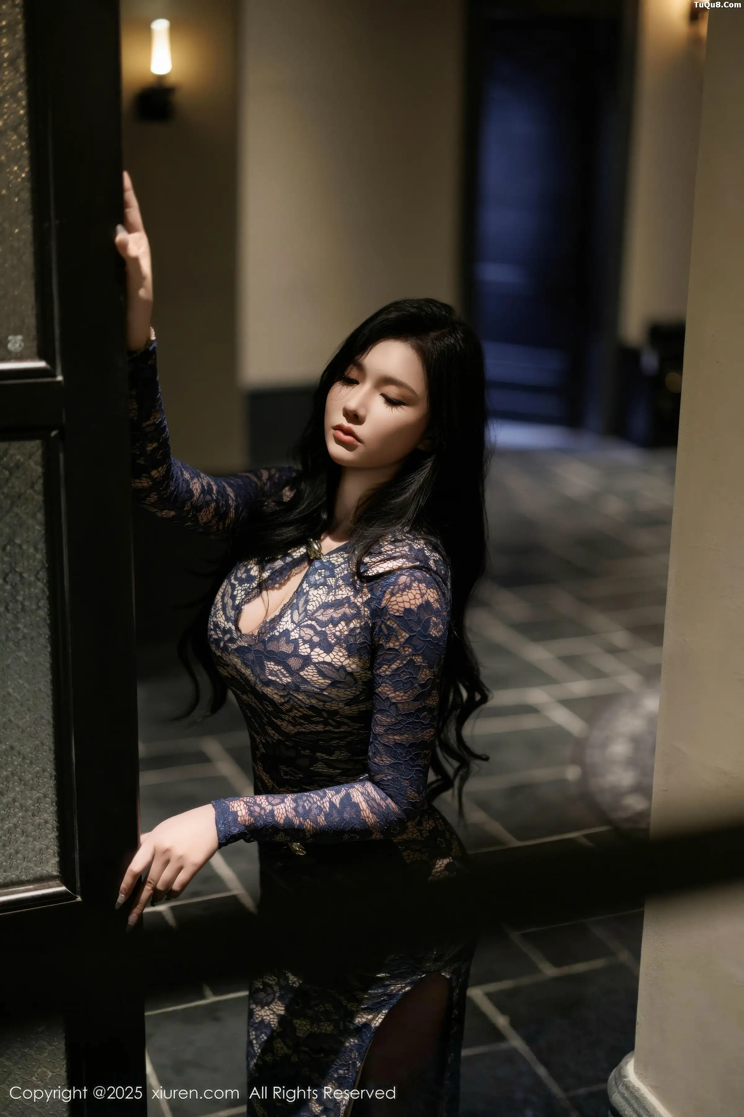 秀人集.com_[XiuRen秀人网]No.11148_模特娜比性感蕾丝长裙露蓝色内衣配超薄黑丝秀凹凸身材诱惑写真82P