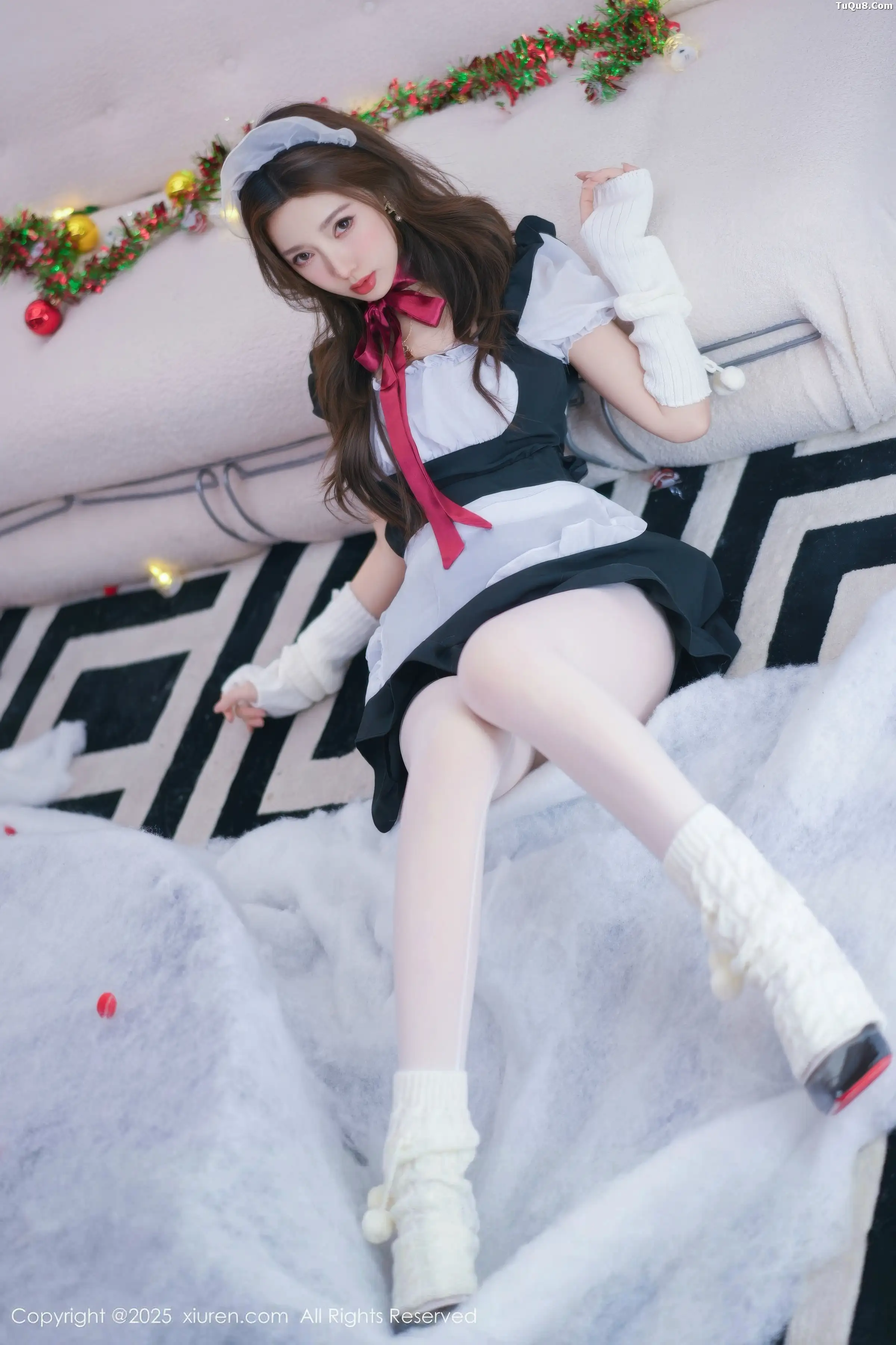 秀人集.com_[XiuRen秀人网]No.11152_模特Twins-桃桃性感女仆装扮配白色丝袜秀完美身材撩人诱惑写真77P